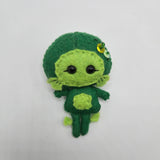 Green plush Gillman on a white background