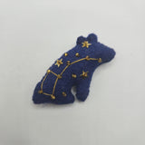 Blue constellation bear with gold stars on a white background