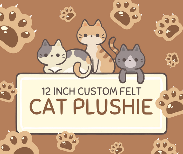 Custom 12 inch cat plushie