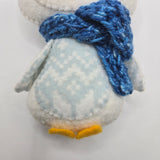 Winter-themed Penguin body with a blue scarf and a light blue and white stomach on a white background