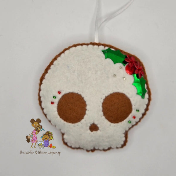 Gingerbread Skull Ornament