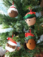 Black Santa and Helpers Ornament Sets