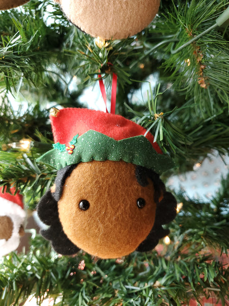 Black Elf Ornament with Long Hair