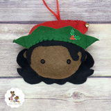 Black Elf Ornament with Long Hair