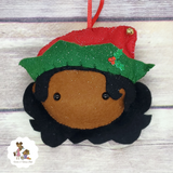 Black Elf Ornament with Long Hair
