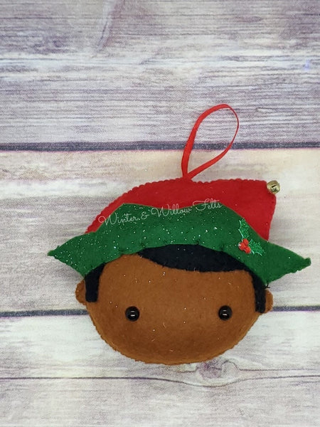 Black Elf Ornament with Short Hair