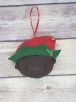 Black Elf Ornament with Short Hair