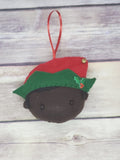 Black Elf Ornament with Short Hair