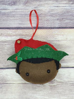 Black Elf Ornament with Short Hair