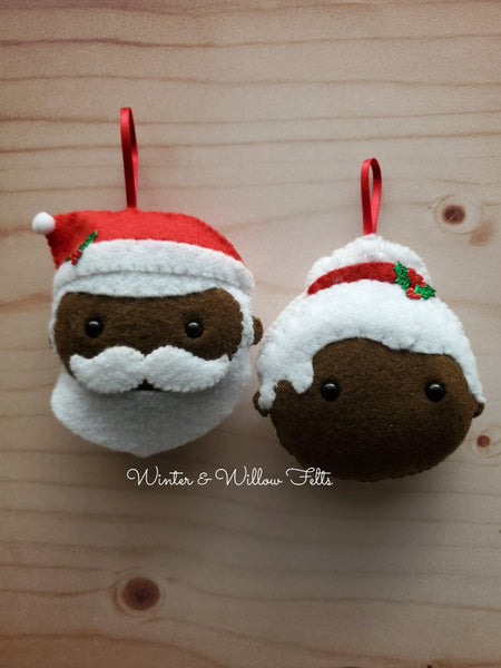 Black Mr. & Mrs. Clause Set
